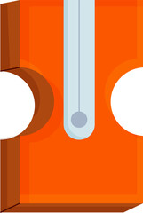 Orange socket faceplate showing two holes and grounding pin in flat design on transparent backdrop