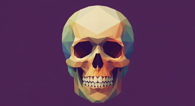 human skull illustration made with geometric shapes