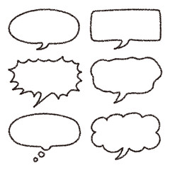 Fototapeta premium クレヨン素材 手描きのふきだしセット