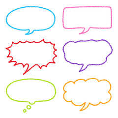 Fototapeta premium クレヨン素材 手描きのふきだしセット