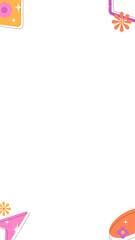 Abstract border showing floral corners and ribbons on transparent backdrop with panels and sparkles