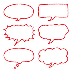 クレヨン素材　手描きのふきだしセット