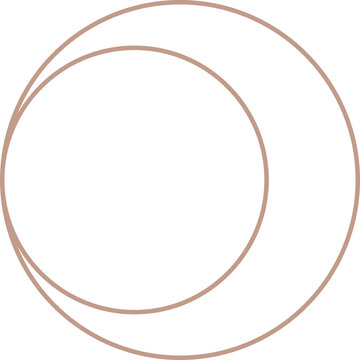Fototapeta Two overlapping rose gold rings are floating in flat design, transparent background