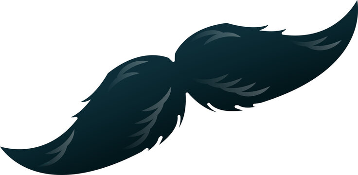 Fototapeta Stylized handlebar moustache illustration is floating on transparent background with teal shading