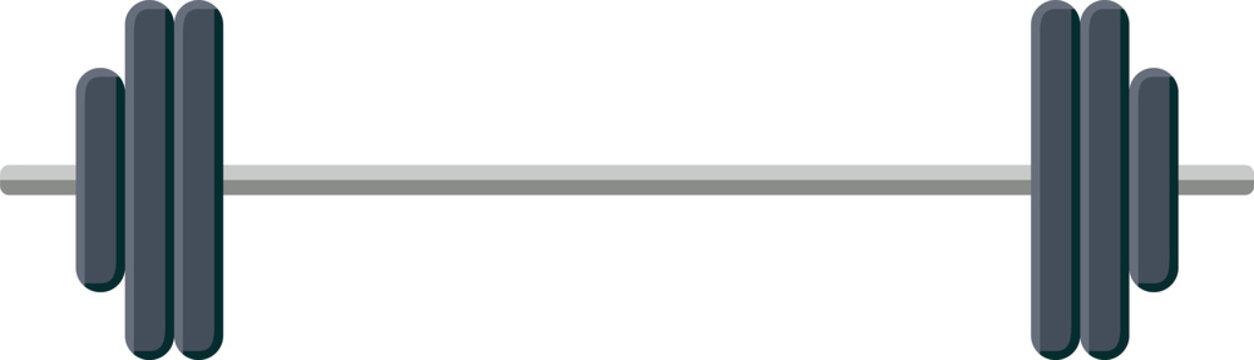 Fototapeta Barbell is being displayed in flat design with dark gray weight plates on transparent background