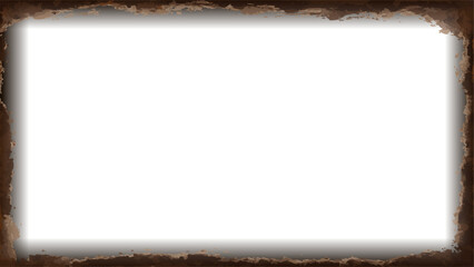 Horizontal grunge border showing distressed brown around muted teal panel, transparent background