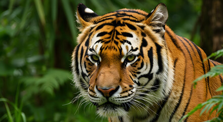 Naklejka premium The Tiger and Nature. Tiger in the Nature. Tiger in the florest. Tiger in Asia.