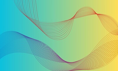 Abstract wavy lines on a blue background. 3D rendering.