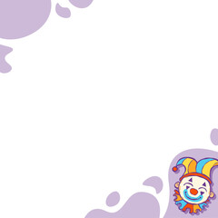 Vector illustration is showing stylized clown head with transparent background featuring jester hat