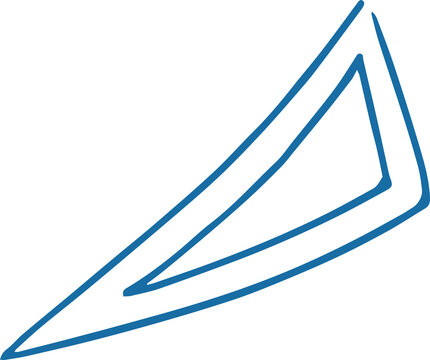 Fototapeta Linear paper airplane sketch is hovering in flat blue line art design with transparent background