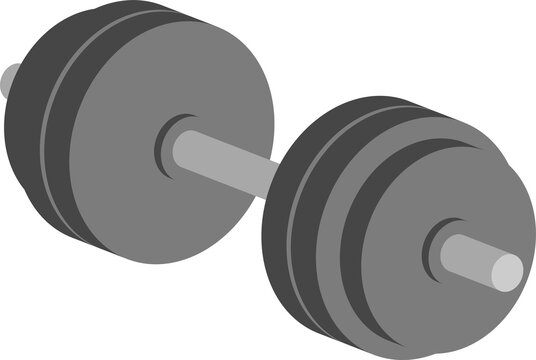 Fototapeta Barbell weight showing metal bar and circular plates in flat vector style on transparent backdrop