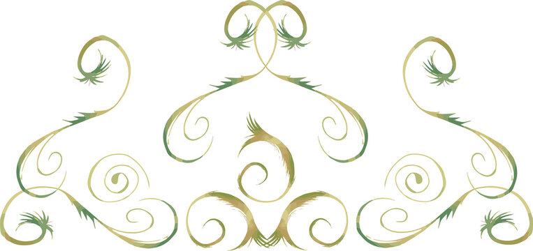 Fototapeta Abstract vector with scrollwork and tendrils forming border on transparent backdrop, copy space
