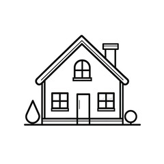 Fototapeta premium Simple outline drawing of a house (1)