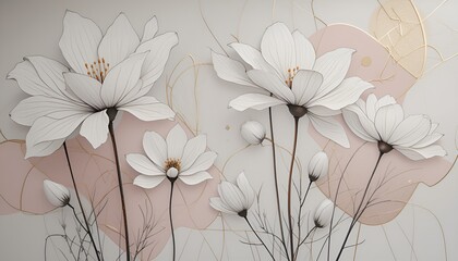 Elegant floral arrangement featuring large white blossoms against a soft abstract background.