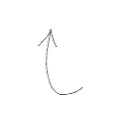 Pale grunge hand drawn arrow vector. Grunge arrow isolated on white background. Arrow mark icon, arrow paint.