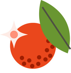 Flat-design bubble tea is being shown on transparent background with red bubbles and leaf sparkle