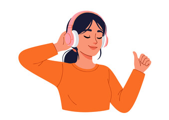 Young man smiling, listening to music with headphones, portraying happiness and a casual lifestyle