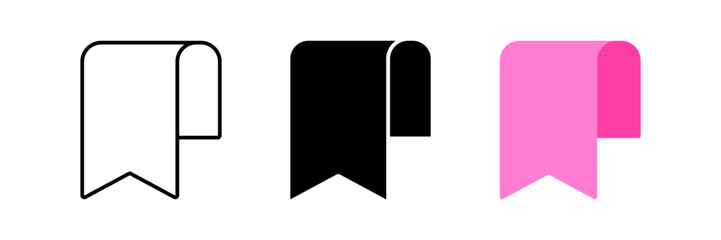 bookmark icon set. modern design isolated on white background