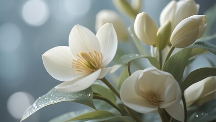 Serene White Flowers A Delicate Bouquet of Purity and Grace