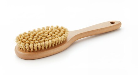 Wooden body brush isolated on white