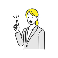 ポイントを説明しているビジネスウーマンのイラスト