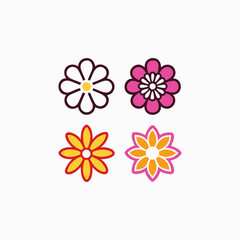 Flower abstract icon design fully editable vector template