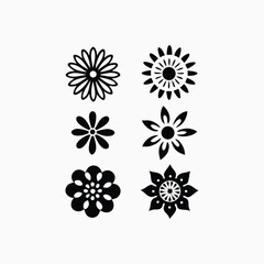 Flower abstract icon design fully editable vector template