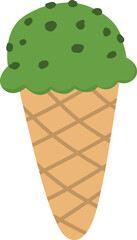 Green tea ice cream illustration