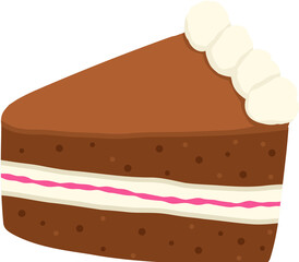 Chocolate Cake Slice with Frosting