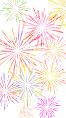 透過背景で使いやすい色鮮やかな花火のイラスト素材