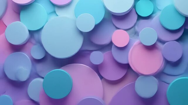 Pastel Blue Purple Pink Circles Abstract Background