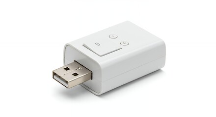 White usb device isolated on white background