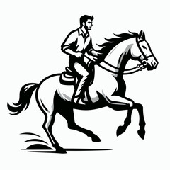 vector illustration of a person riding a horse