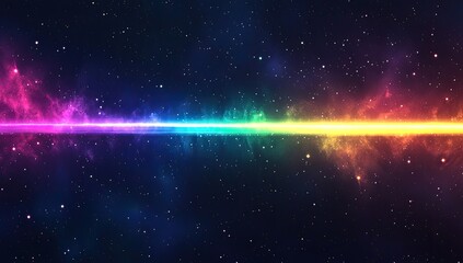 Cosmic rainbow rift across star-studded expanse