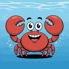 Smiling Crab in Water