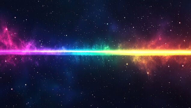 Cosmic rainbow rift across star-studded expanse