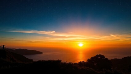 sunset in the mountains