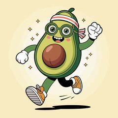 Running Avocado with Headband