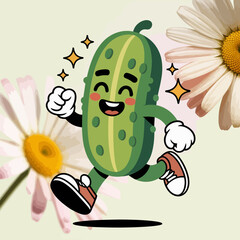 Waffle Running with Big Smile