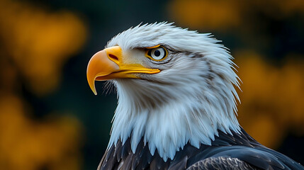 Obraz premium Close-up portrait of a majestic bald eagle.