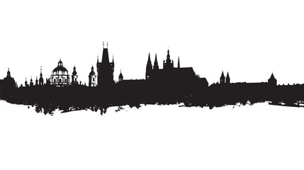 Fototapeta premium Prague silhouette isolated in White background