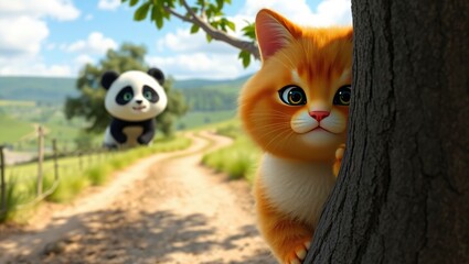 cat on the tree