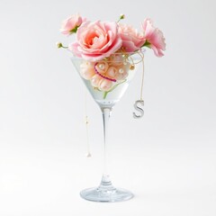 pink roses in a glass
