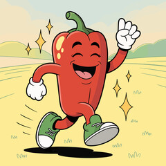Pepper with Sneakers Running in Nature