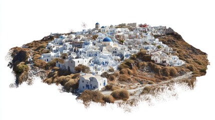 Whimsical island town panorama