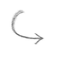 Pale grunge hand drawn arrow vector. Grunge arrow isolated on white background. Arrow mark icon, arrow paint.