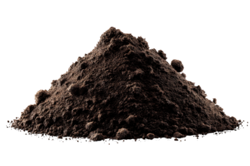Detailed studio shot of fertile soil mound against a dark background for agricultural projects