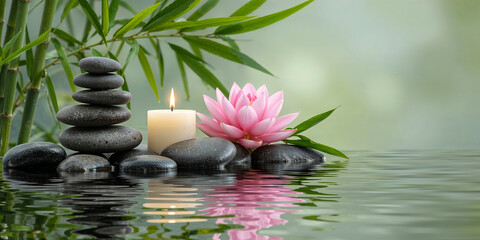 zen stones and orchid