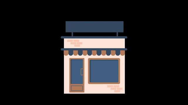 store shop building, online store, shopping element. commerce concept design small shop