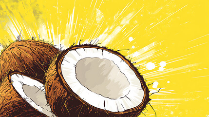 Fresh Coconut in Tropical Paradise: Natural, Refreshing, and Healthy Vibes